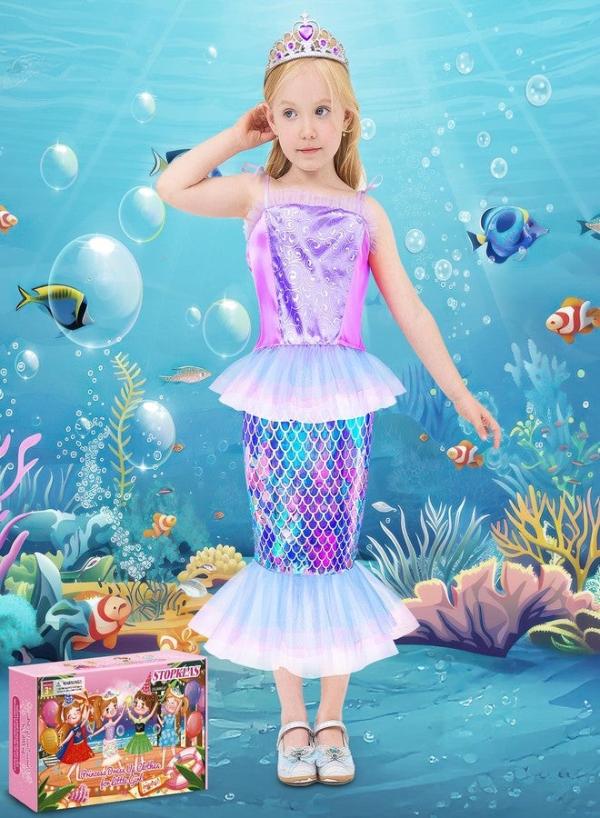 STOPKLAS Princess Dress Up Clothes for Little Girls, 16 PCS Princess Toddler Dress Up Costumes, Kids' Dress Up Pretend Play Toys Gifts for Toddlers, Mermaid Costume Set with Accessories for Girls 3 4 5 6 - Image 3